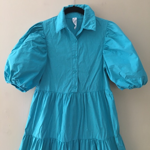 anthropologie AMADI puff sleeve tiered market dress - Picture 2 of 12